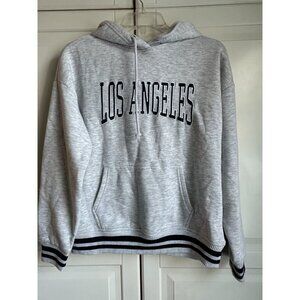 Lazy Sunday Hoodie‎ Gray Los Angeles Womens Extea Small XS New